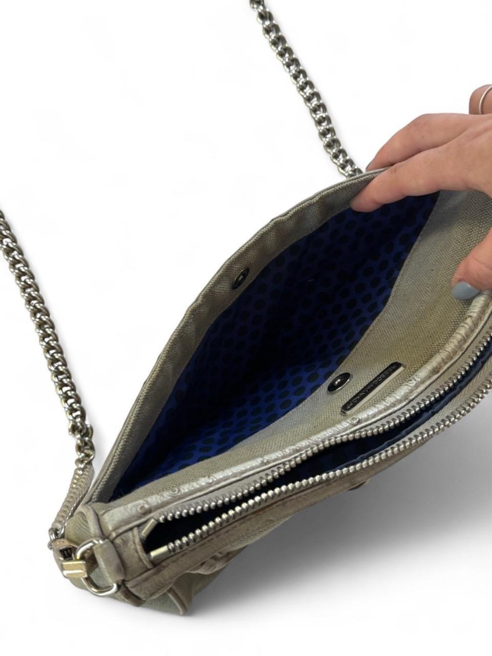 Classic grey Shoulder Bag with Chain Strap - Picture 6 of 6